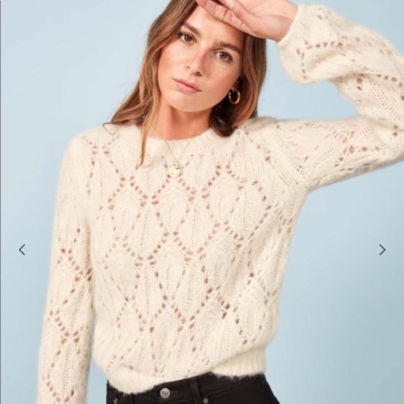 NWT Reformation Jessie Sweater Ivory ~ Size Small